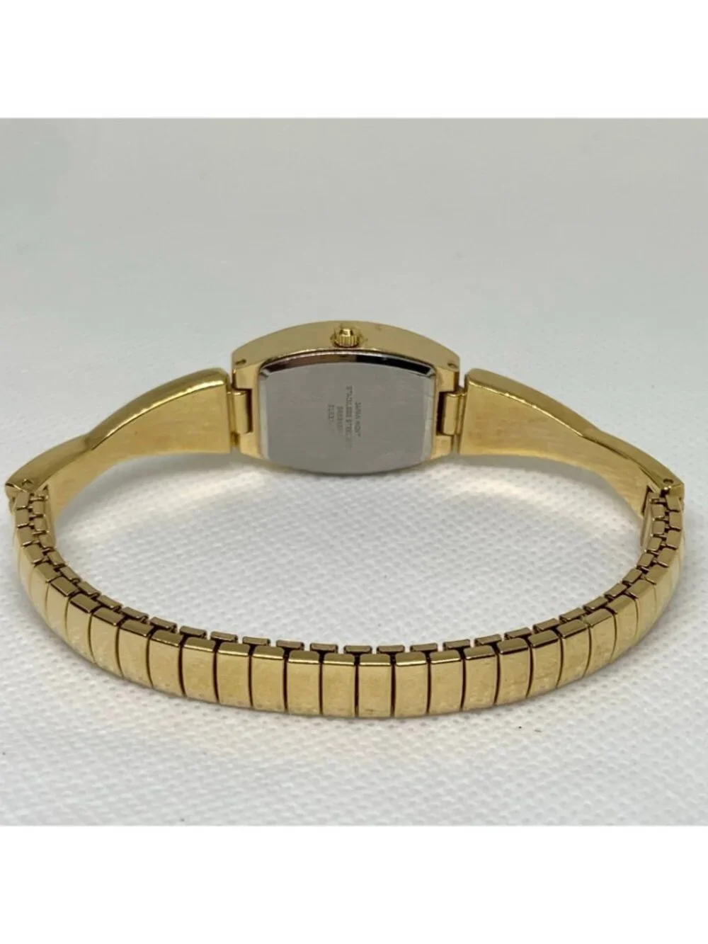Gold tone women’s wrist watch quartz analog 18mm rhinestones running
